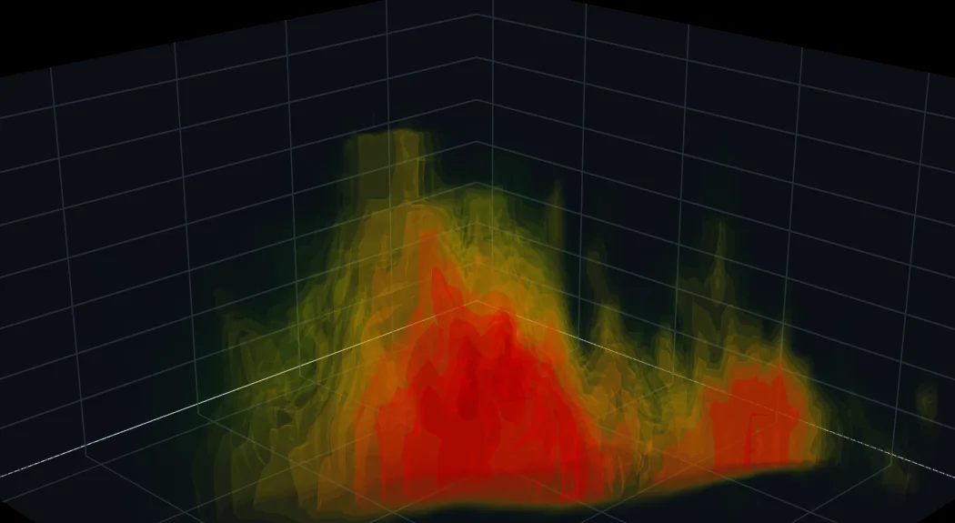 3D volume rendering of supercell radar reflectivity